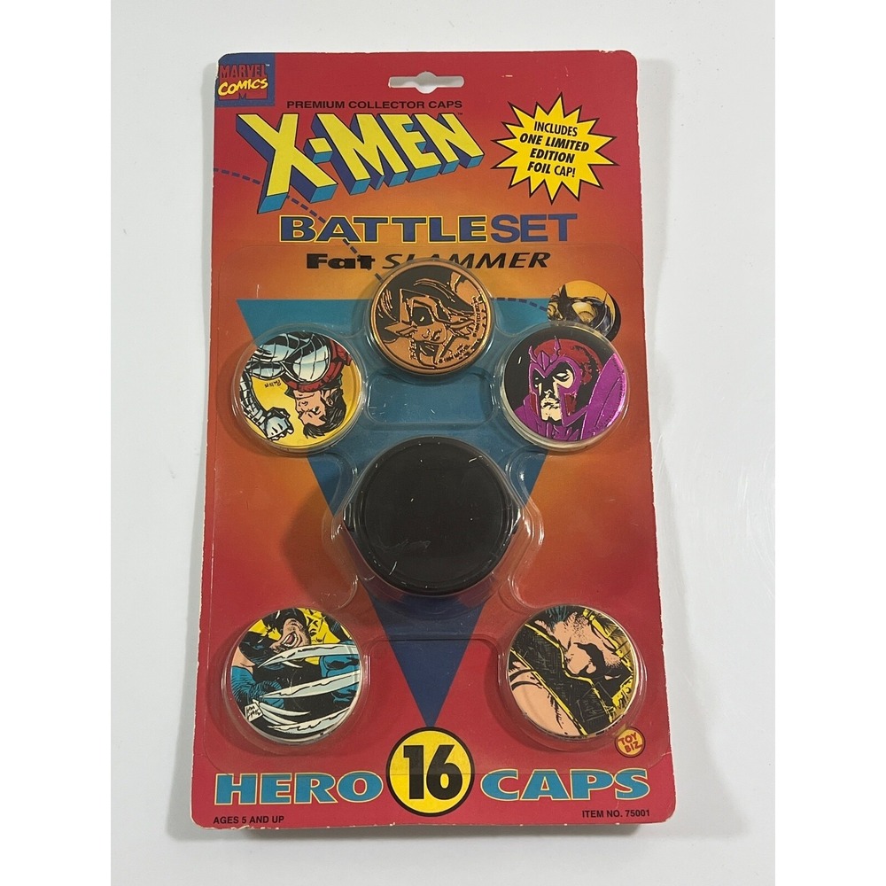 X-Men Battleset POGS New Sealed 1994 X-Men Marvel Comics Fat Slammer & Foil Caps